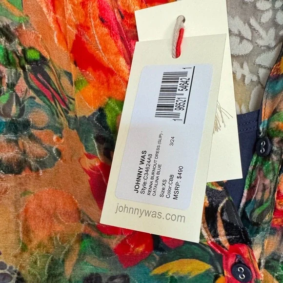 Johnny Was Renna Burnout Dress size XS NWT